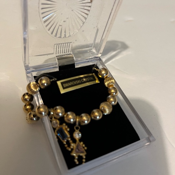 Swarovski Jewelry - Swarovski Gold Necklace with Blue and Gold Accents